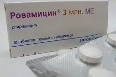 Filmovertrukne tabletter, Rovamycin