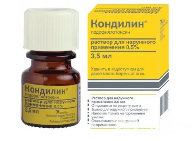 Kondilin is a cytotoxic drug for external use