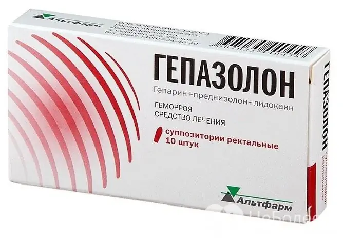 Suppositories Hepazolone contain anti-inflammatory, analgesic and blood circulation-improving active ingredients