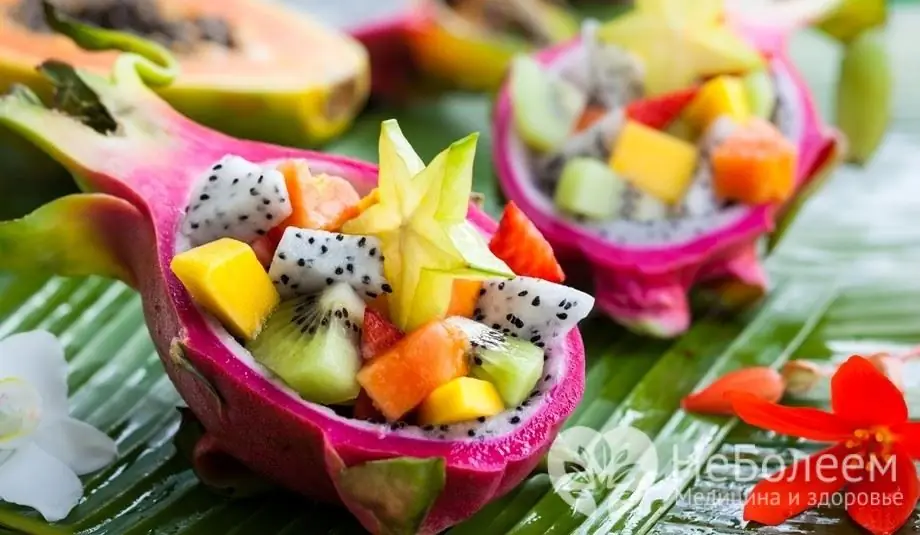 Fruit salad with pitahaya