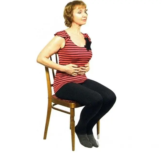 Elderly patients can easily perform a set of exercises while sitting on a chair