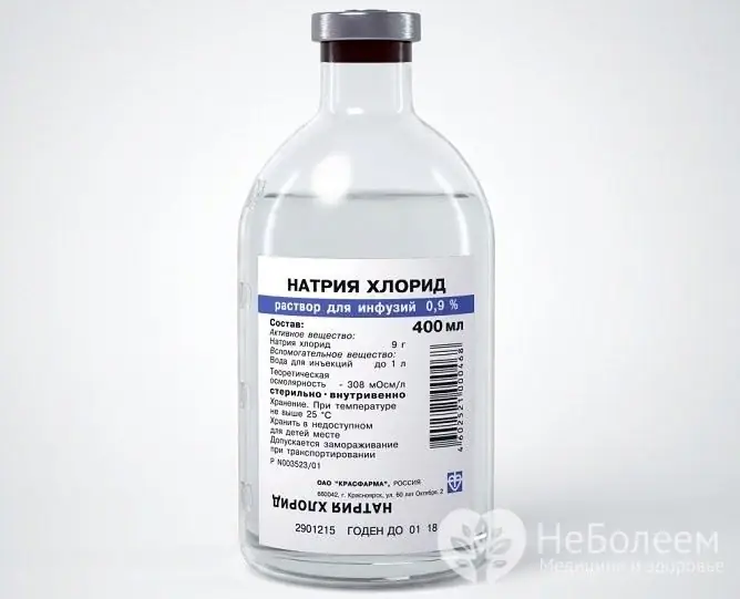 Be hipertenzinio, medicinoje naudojamas izotoninis druskos tirpalas