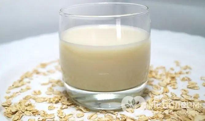 Susu dengan soda, diresapi dengan oat, diminum 3 sampai 6 kali sehari