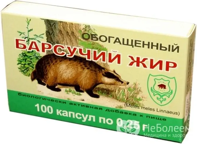 Oral badger fat capsules can be purchased at the pharmacy