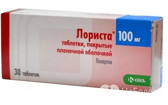 Lorista is a drug of the sartan group, or angiotensin II receptor antagonists