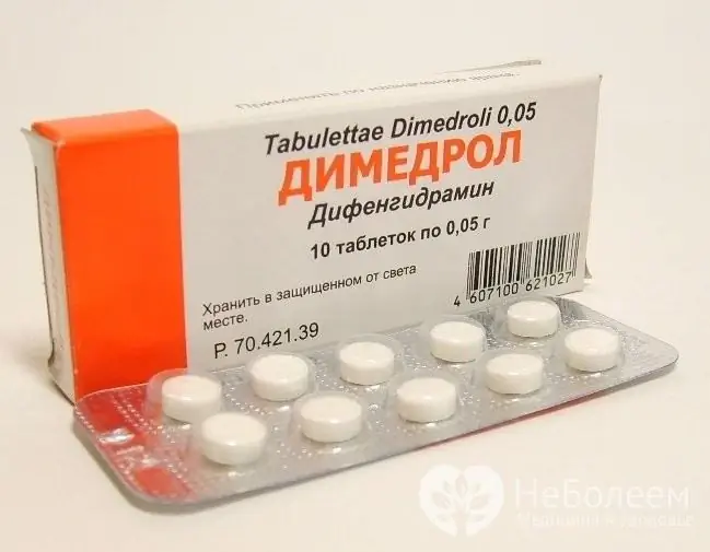 Difenhidramin je priljubljen predstavnik antiholinergične skupine