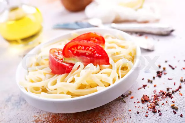 Caloric Content Of Boiled Pasta, Depending On The Variety